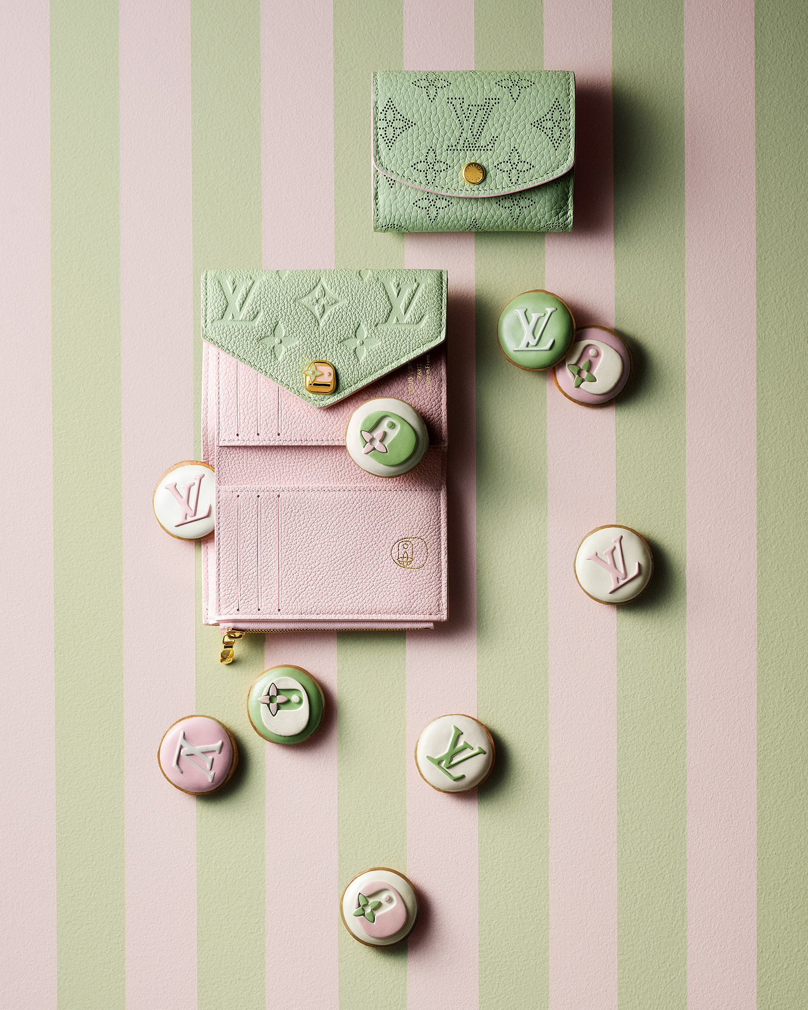 Luxury accessories and beauty still-life campaign photographed for Louis Vuitton Super Lucky Day 2. Image 10 of 11.
