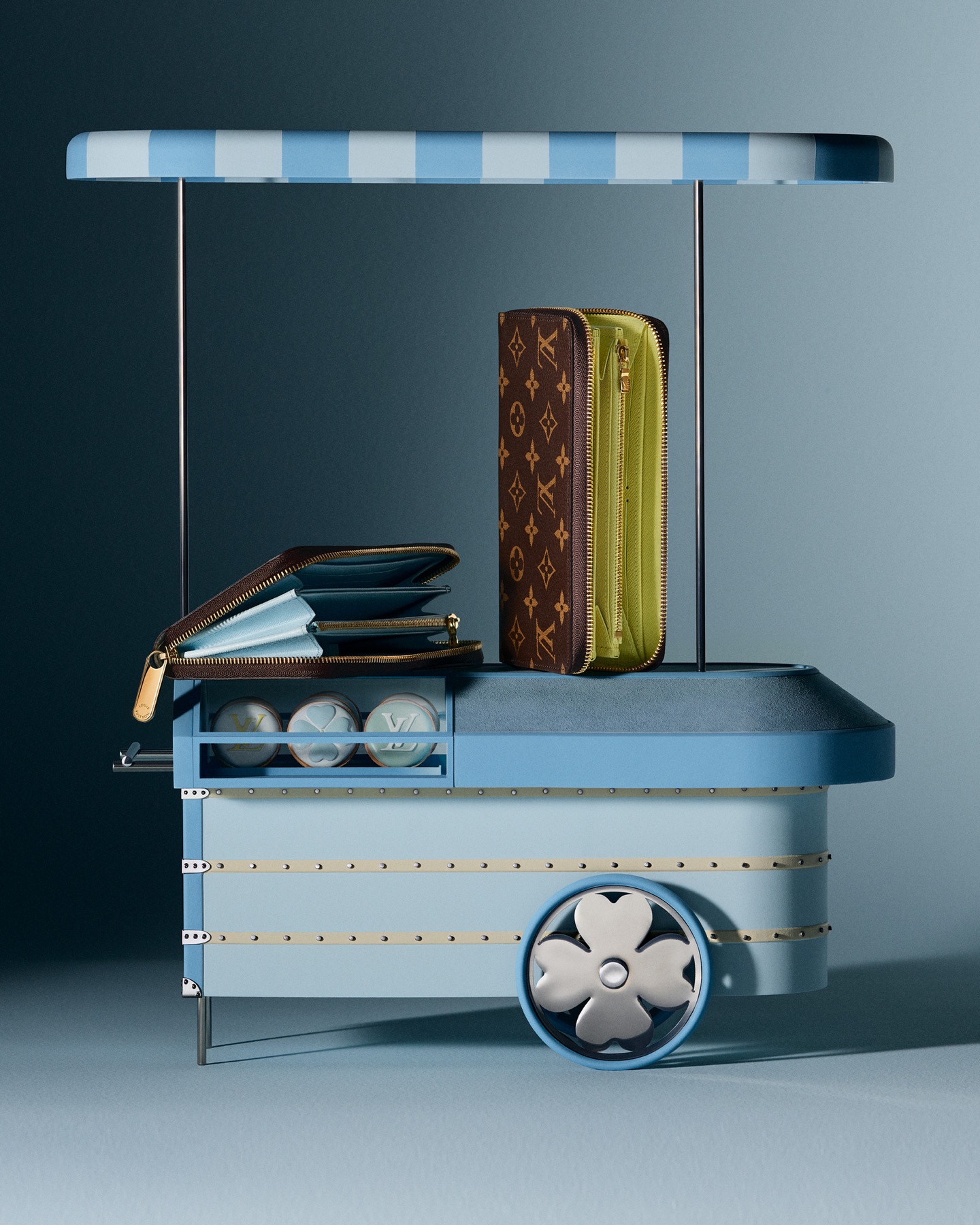 Luxury accessories and beauty still-life campaign photographed for Louis Vuitton Super Lucky Day. Image 10 of 11.